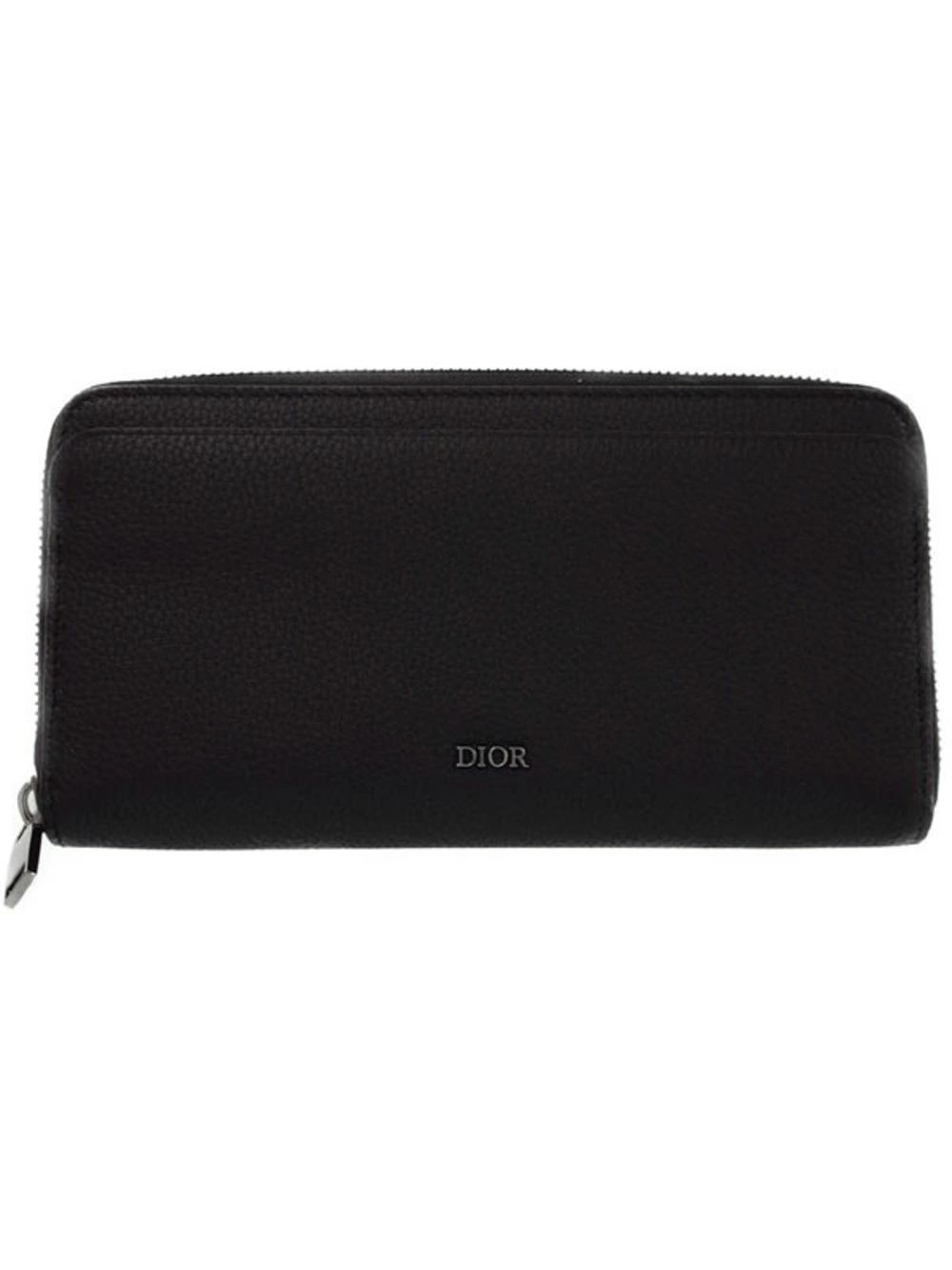 Dior Christian Zipper Long Wallet Leather Round Black - Picture 2 of 5